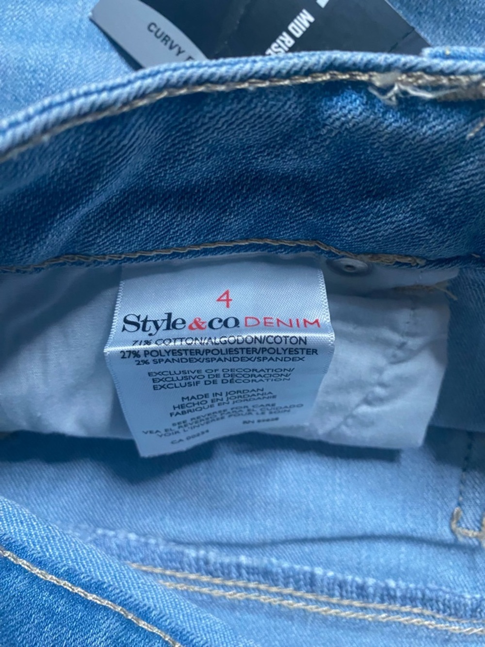 Style & Co Denim Bermuda Shorts Light Wash Distressed Mid Rise Size 4- NWT - Picture 7 of 9
